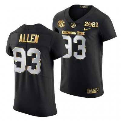 Men's Alabama Crimson Tide #93 Jonathan Allen 2021 Playoff Championship Black Golden NCAA College Football Jersey 2403HTYI8